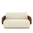 Ver imagem 6 de Sofá Decorativo Living Sala de Estar Bornéu 148cm Pés de Madeira Pu/linho Marrom/off White G33 - Gra
