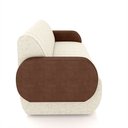 Ver imagem 4 de Sofá Decorativo Living Sala de Estar Bornéu 148cm Pés de Madeira Pu/linho Marrom/off White G33 - Gra