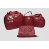 Bolsa Saída Maternidade Mala Bebê Menina/Menino Kit 4 Peças Vermelho-Perola - 1