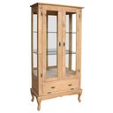 Ver imagem 1 de Cristaleira Vitrine Espelhada Antique Média 2 Portas 2 Prateleiras de Vidro 1 Gaveta Garapa Verniz