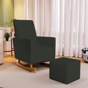 Ver imagem 6 de Poltrona de Amamentação com Balanço Ravena W01 Linho Verde Musgo - Lyam Decor