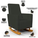 Ver imagem 7 de Poltrona de Amamentação com Balanço Ravena W01 Linho Verde Musgo - Lyam Decor