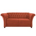 Ver imagem 2 de Sofá Recamier Divã Chesterfield 175cm Sofia Suede Terracota Capitonê- Mabe Magazine