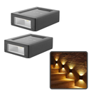 Ver imagem 1 de Kit 2 Mini Arandelas Slim Led Solar Ip65 de Sobrepor com Luz Branco Quente 2 Fachos com Direção para