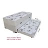 Cama Box Baú Solteiro Conjugada de Mola com Cama Auxiliar Bicama 3 em 1 Suede Bege - 2