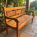 Ver imagem 1 de Banco Madeira Maciça 3 Lugares Verniz Marítimo Varanda Jardim Resistente Sol Chuva