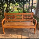Ver imagem 4 de Banco Madeira Maciça 3 Lugares Verniz Marítimo Varanda Jardim Resistente Sol Chuva