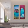 Kit 2 Quadros Decorativos Grécia Cidade Colorido Paisagem - 3