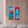 Kit 2 Quadros Decorativos Grécia Cidade Colorido Paisagem - 2