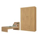 Ver imagem 1 de Jogo de Quarto com Cama Solteiro e Guarda-Roupa 4 Portas 2 Gavetas Lira Multimóveis MP4838