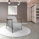 Ver imagem 2 de Poltrona Decorativa Celeste Linho Bouclê Cinza Claro Base de Ferro Preto - Pallazio