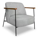 Ver imagem 1 de Poltrona Decorativa Celeste Linho Bouclê Cinza Claro Base de Ferro Preto - Pallazio