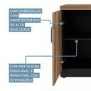 Ver imagem 6 de Armário Baixo P/ Escritório 80cm 2 Portas Nogal Pr F5 Cor:nogal com Preto