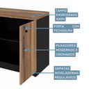 Ver imagem 7 de Armário Baixo P/ Escritório 80cm 2 Portas Nogal Pr F5 Cor:nogal com Preto