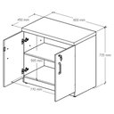 Ver imagem 2 de Armário Baixo P/ Escritório 80cm 2 Portas Nogal Pr F5 Cor:nogal com Preto