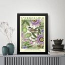 Ver imagem 1 de Quadro Passarinho com Flores Lilás 33x24cm:moldura Branca