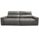 Ver imagem 1 de Sofá Retrátil e Reclinável de Couro Atami 2,30 M Cement Grey - Mempra Design