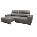 Ver imagem 3 de Sofá Retrátil e Reclinável de Couro Atami 2,30 M Cement Grey - Mempra Design