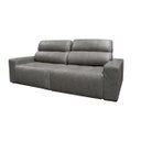 Ver imagem 2 de Sofá Retrátil e Reclinável de Couro Atami 2,30 M Cement Grey - Mempra Design