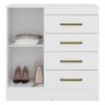 Cômoda Montevideu e Guarda Roupa Casal Venice 62780pe Branco Brilho com Pés - Demóbile - 3