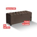 Ver imagem 6 de Recamier Baú Berlim Veludo Marrom Solteiro 80cm Estofado Pés PVC Preto