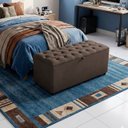 Ver imagem 1 de Recamier Baú Berlim Veludo Marrom Solteiro 80cm Estofado Pés PVC Preto
