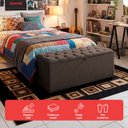 Ver imagem 4 de Recamier Baú Berlim Veludo Marrom Solteiro 80cm Estofado Pés PVC Preto