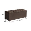 Ver mais imagens de Recamier Baú Berlim Veludo Marrom Solteiro 80cm Estofado Pés PVC Preto