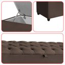 Ver imagem 7 de Recamier Baú Berlim Veludo Marrom Solteiro 80cm Estofado Pés PVC Preto