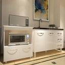 Ver imagem 6 de Balcão Armário Cozinha Gabinete de Pia 120 Cm Bruna e Balcão para Microondas e Forno Elétrico