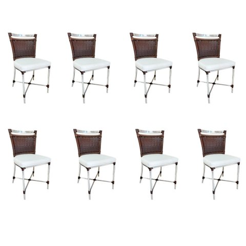 Kit 8 Cadeiras Rio Fibra Sintética e Estofado com Aquablock