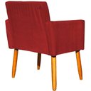 Ver imagem 2 de Kit 10 Poltronas Decorativa para Sala Nina Suede Cores Pé Palito 30cm Castanho - Bordô, Suede