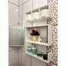 3 em 1 Nicho para Banheiro Nicho Porta Higiênico Organizador Decoração Madeira - 3