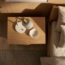 Ver imagem 4 de Kit Mesa de Cabeceira Santorini MDF Pés de Madeira Maciça 45cm Natural e com Gavetas Estilo Retro