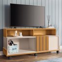 Ver imagem 2 de Rack Bancada Graci 1.3 Cinamomo/off White para Tv até 50” - Hb Móveis