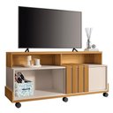 Ver imagem 1 de Rack Bancada Graci 1.3 Cinamomo/off White para Tv até 50” - Hb Móveis