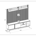 Ver imagem 3 de Rack com Painel Ripado para TV até 70 Polegadas MDF 201CMX194CM Pés em Madeira Maciça Genova 2.0 Istambul