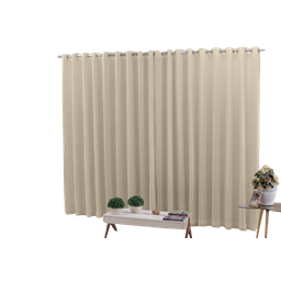 Cortina 3,00x2,50 Sala Quarto Cozinha Voil Blackout Tecido:pérola - 1