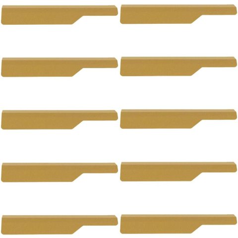 Jogo 10 Puxadores para Móveis Dourado Esquerdo Aço Carbono Organize Masutti 18cm Portas Gavetas