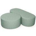 Ver imagem 1 de Kit Puff Redondo Lola e Puff Recamier Orgânico Orbit W01 Linho Verde Menta - Lyam Decor