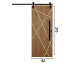 Ver imagem 3 de Porta de Correr Agatha Trilho Soft Pux. Tubolar Preto 82 X 2.10 Lado Direito – Hale