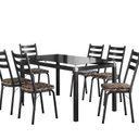 Ver imagem 2 de Conjunto Mesa Malva 140x80cm com 6 Cadeiras New Preto/Palha