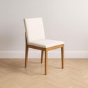 Ver imagem 1 de Cadeira de Jantar Estofada Tecido Linho com Madeira Natural Cor:linho 2019 Base Natural Freijó