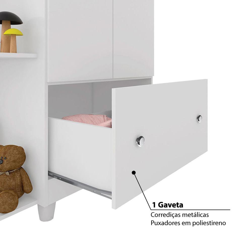 Guarda Roupa Infantil Gutti Flex com 2 Portas - Branco - 3