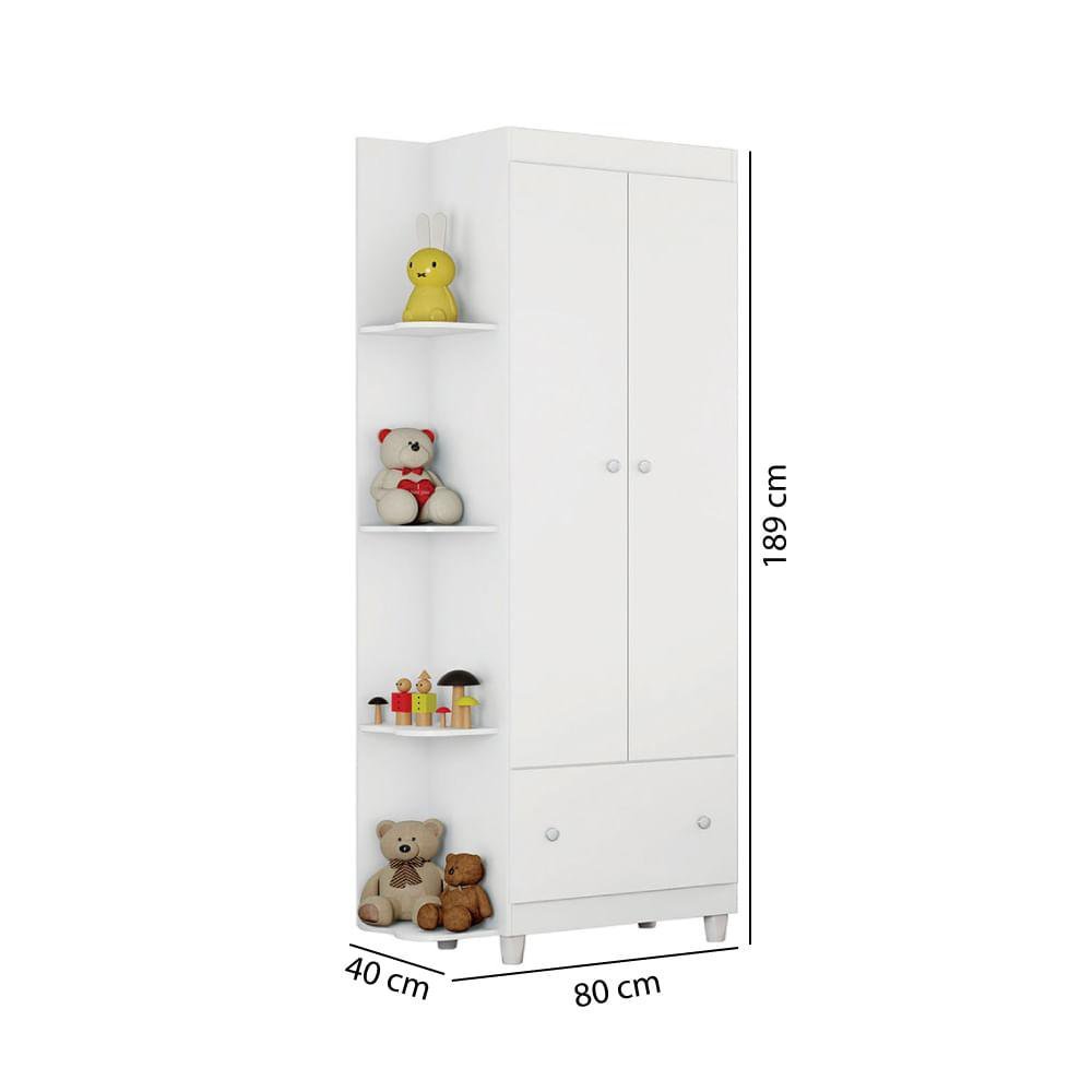 Guarda Roupa Infantil Gutti Flex com 2 Portas - Branco - 7