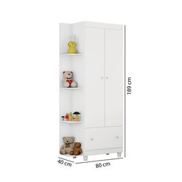 Guarda Roupa Infantil Gutti Flex com 2 Portas - Branco - 7