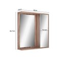 Ver imagem 2 de Armário Aéreo para Banheiro Tívoli 60cm Nogal/branco Móveis Bosi