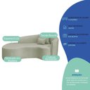 Ver imagem 7 de Recamier Curvo Orgânico 180cm 3 Lugares Lado Esquerdo para Sala de Estar Bouclé Londres