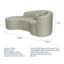 Ver imagem 3 de Recamier Curvo Orgânico 180cm 3 Lugares Lado Esquerdo para Sala de Estar Bouclé Londres