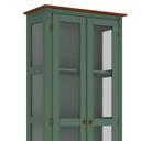 Ver imagem 3 de Cristaleira Rústica 2 Portas 3 Prateleiras Pés Torneados - Verde Kalle com Tampo Base Imbuia Glazer